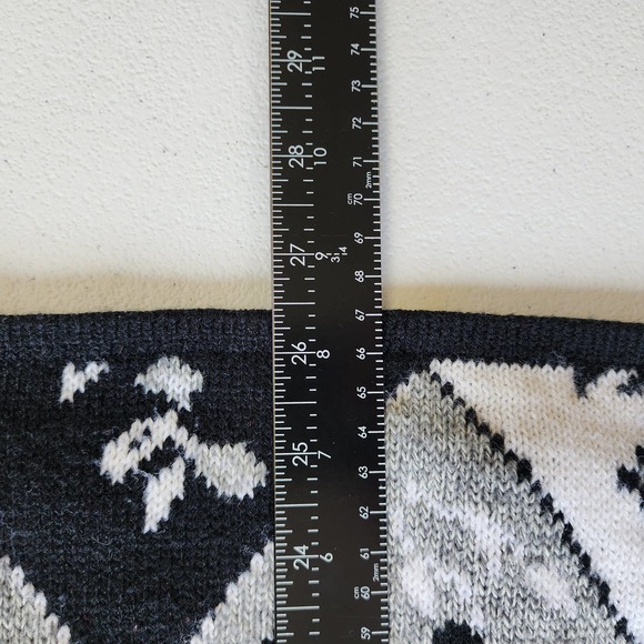 Vintage Dana Scott Argyle Red Floral Multipattern Chunky Knit Grandma Sweater - Picture 6 of 7